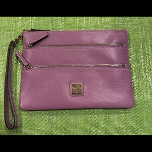 Dooney & Bourke lavender triple-zip clutch purse